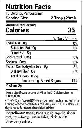 Ginger Beer Syrup – Strawberry Fusion, 16 fl. oz. - Image 2