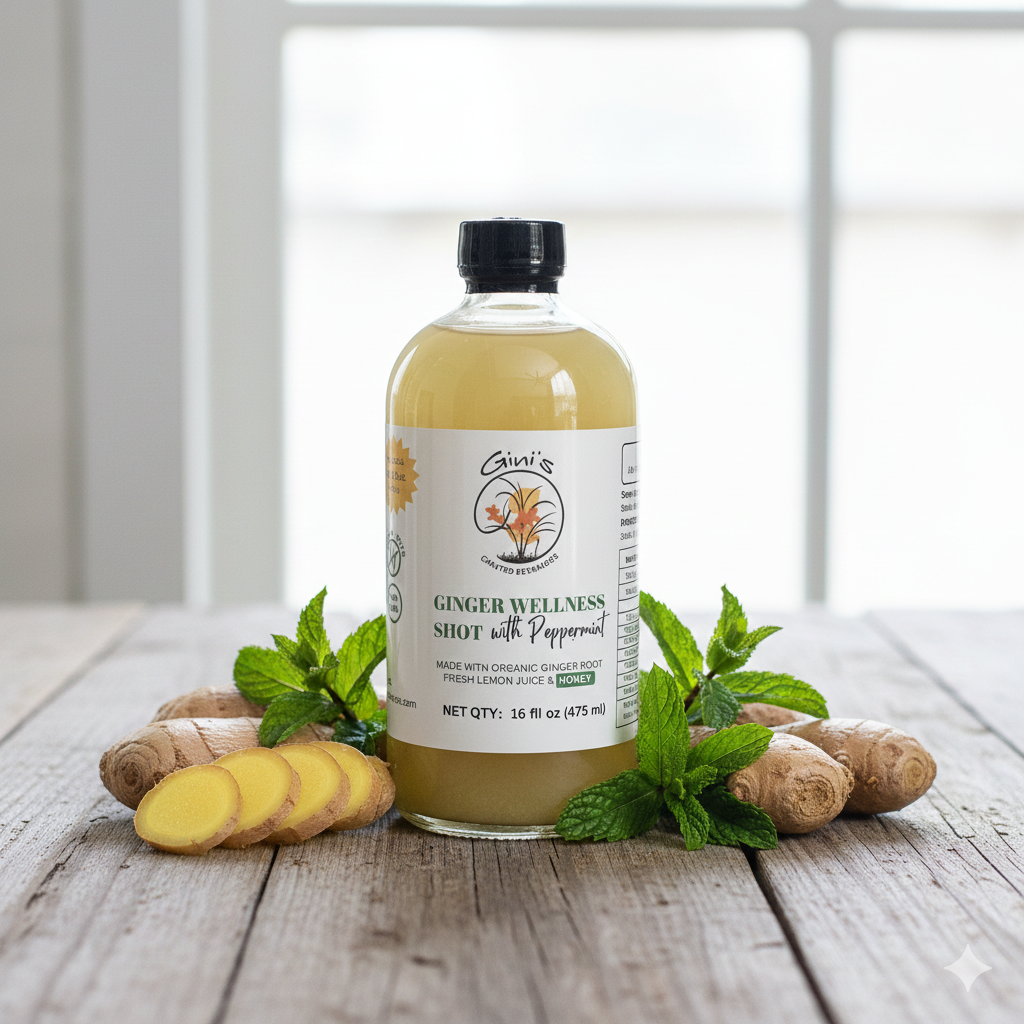 Ginger Wellness Shot With Peppermint, 16. fl. oz.