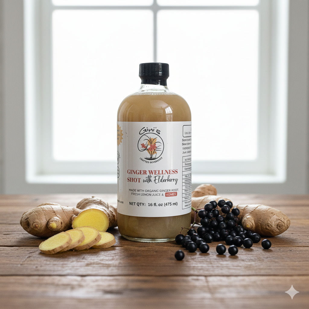 Ginger Wellness Shot With Elderberry, 16 fl. oz.